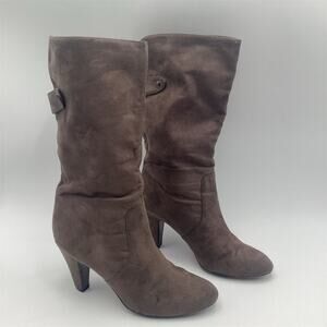 Zara Women's Brown Suede Mid-Calf Booties Size‎ 7.5